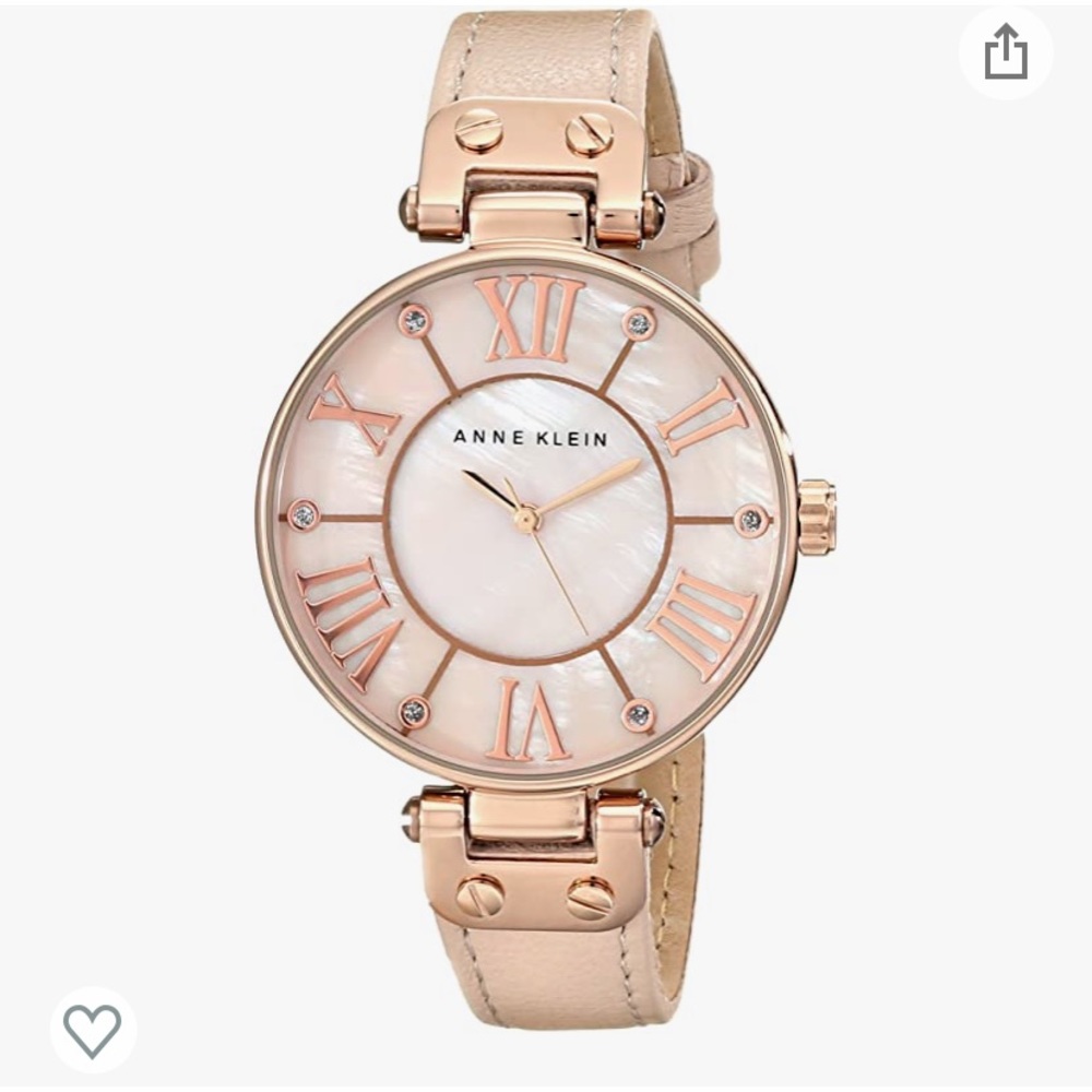 Anne Klein Rose Gold Women’s Watch - Nude Band with Pearl Face